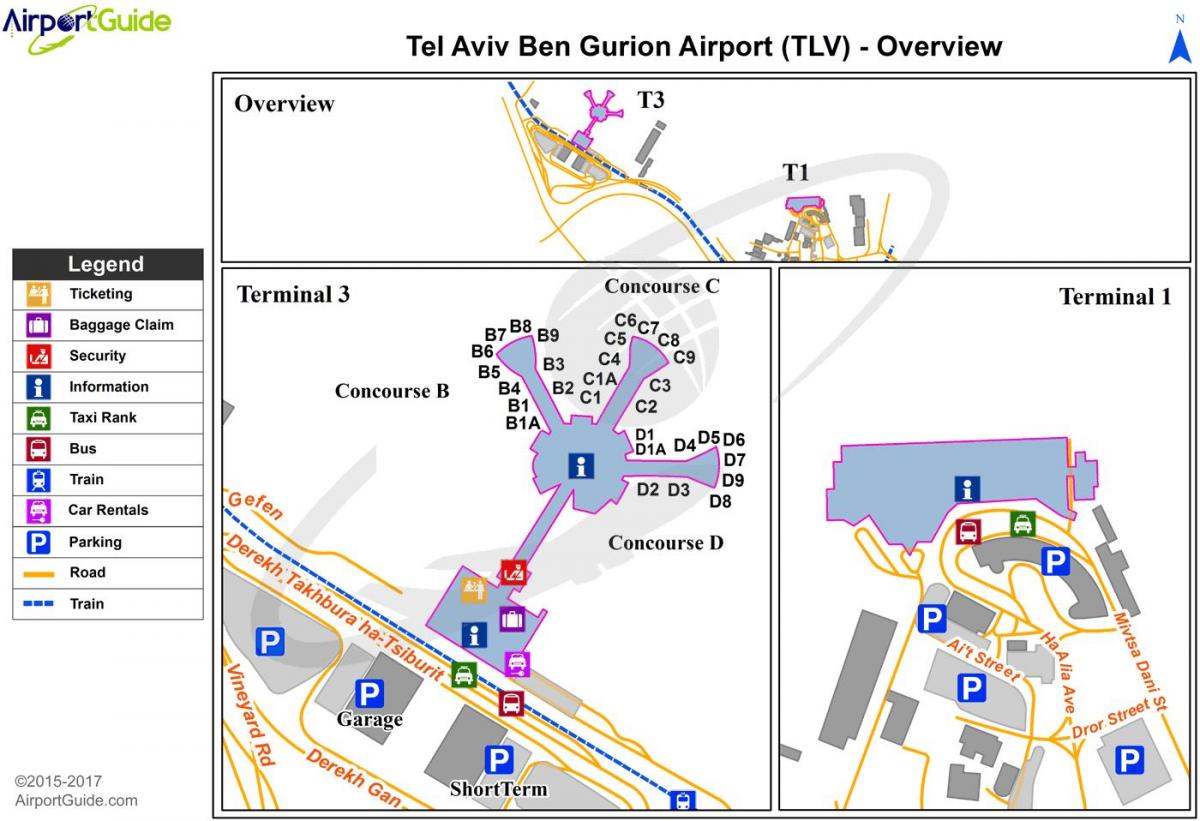 Tel Aviv airport terminal map